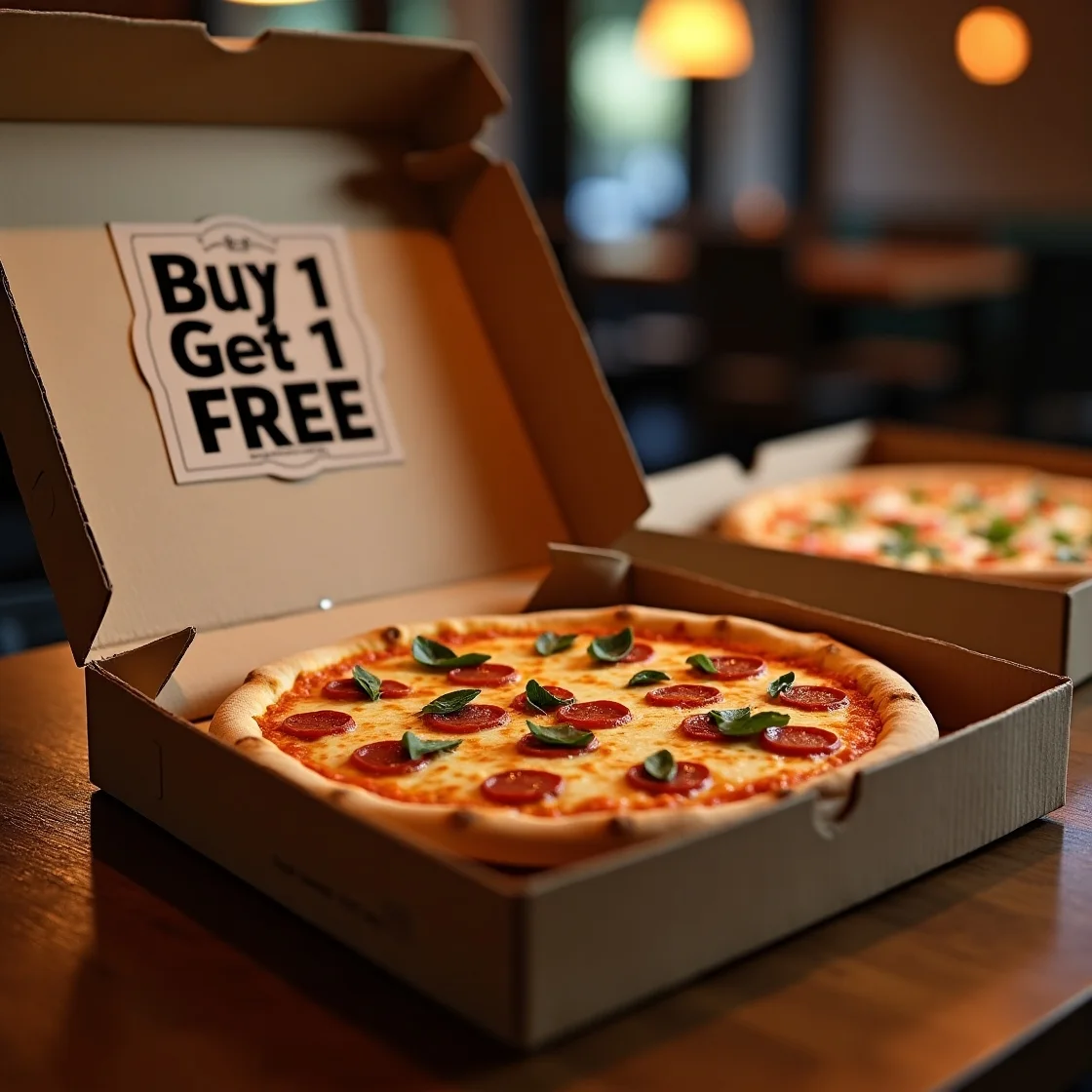 1 pizza achetée = 1 offerte